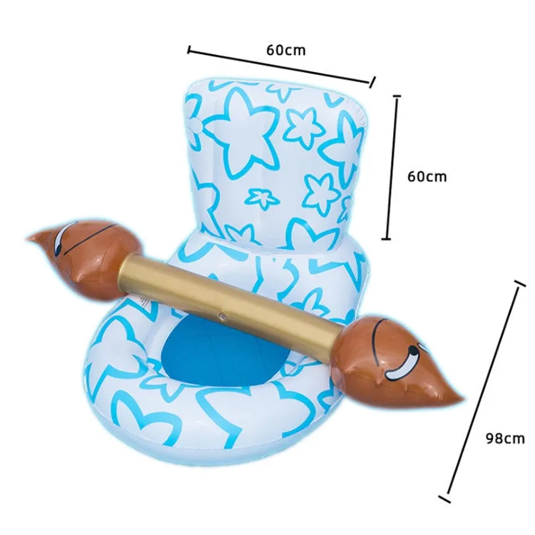 4 in 1 Toilet-shaped Inflatable Floating Row   Poop-shaped Water Inflatable Sports Game Combat Stick Water-to-water Collision Game Inflatable Equipment Set, Size:98 x 60 x 60cm(Gold   White)
