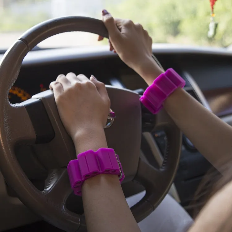 A Pair Outdoor Sports Running Fitness Yoga Load Bracelet Training Plus Heavy Silicone Wristband(Purple)