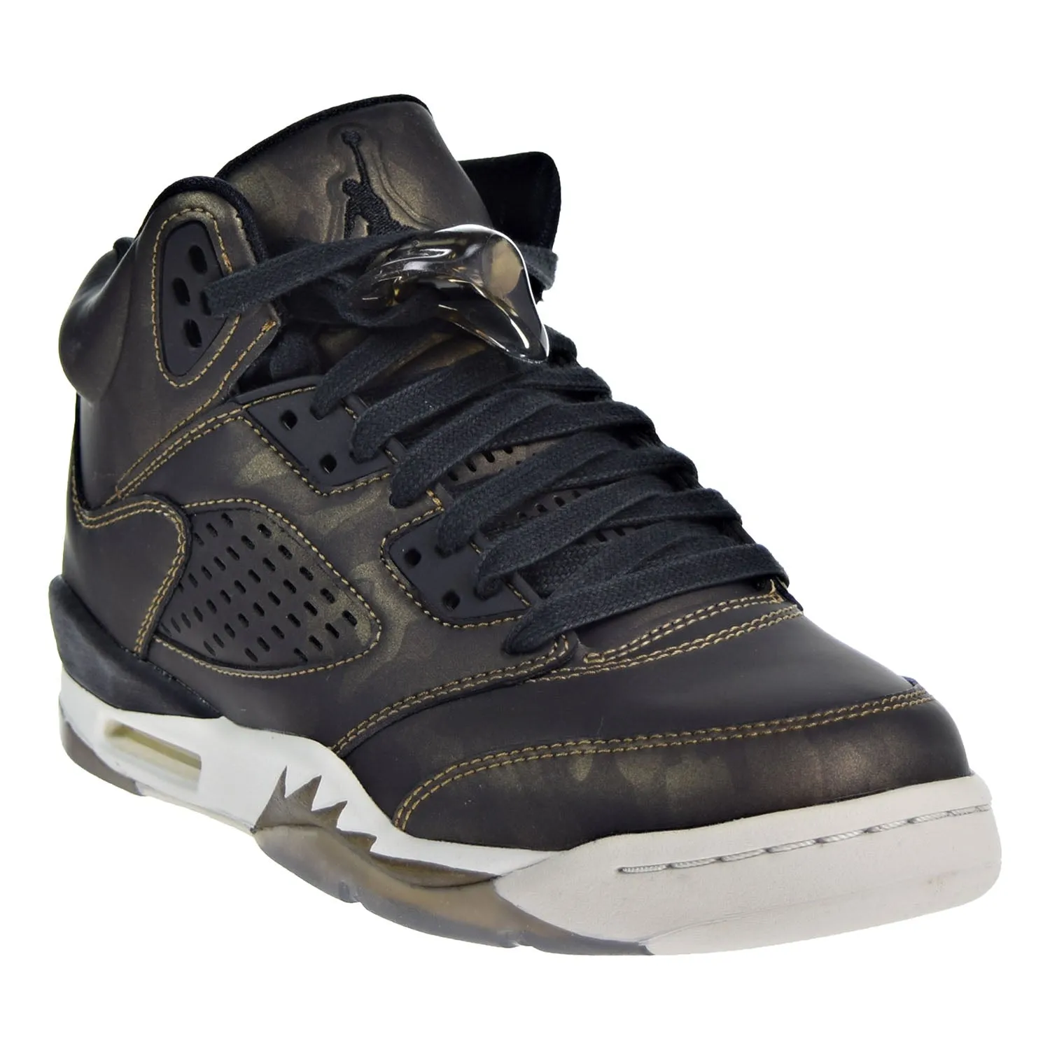 Air Jordan 5 Retro Premium HC Big Kids Shoes Black/Black/Light Bone