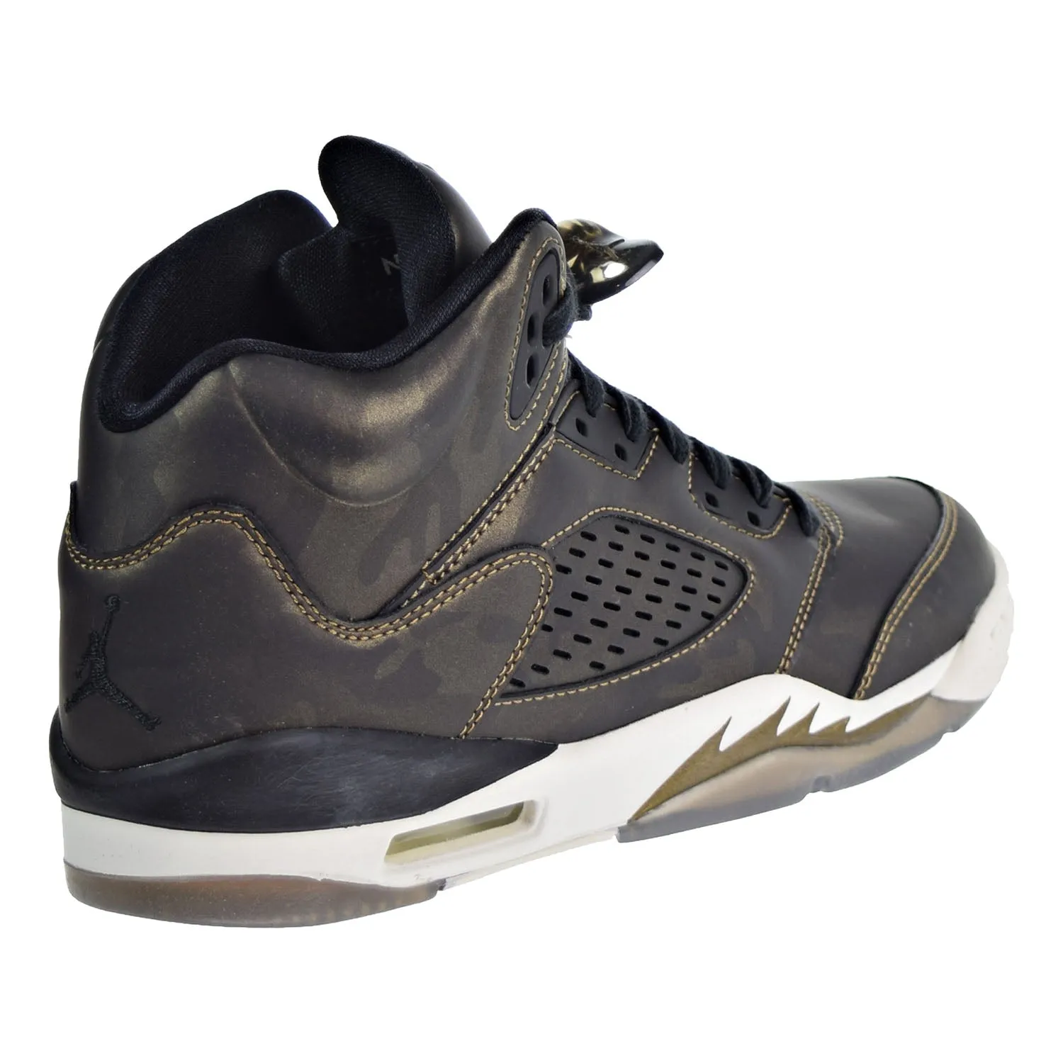 Air Jordan 5 Retro Premium HC Big Kids Shoes Black/Black/Light Bone