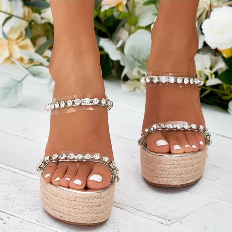 Amozae--Diamond Wedge Sandals