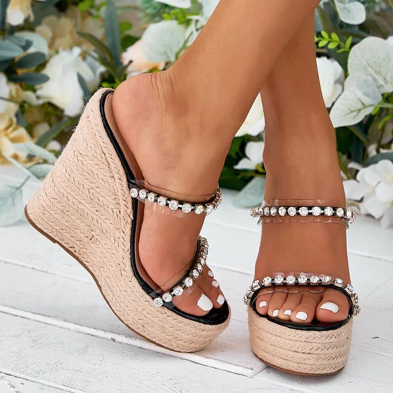 Amozae--Diamond Wedge Sandals
