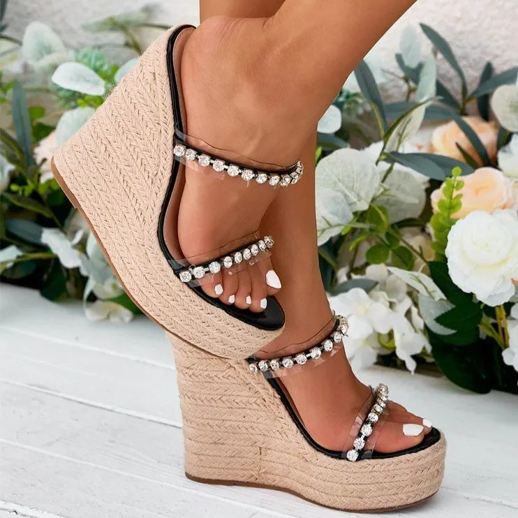 Amozae--Diamond Wedge Sandals