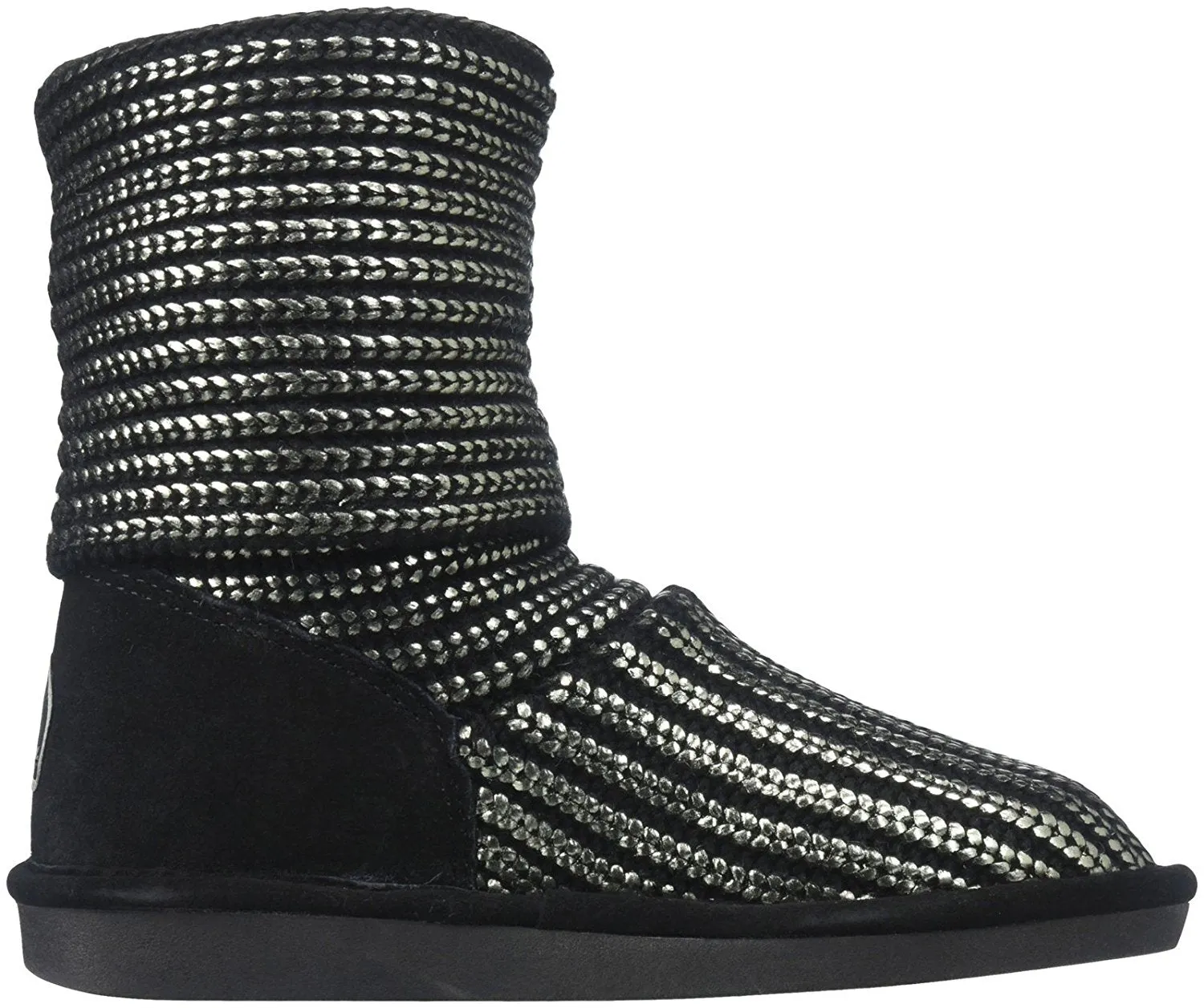 Bearpaw knitallic Women Round Toe Synthetic Gray Winter Boot