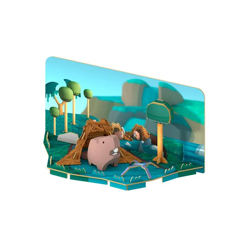 Beaver and River Scene