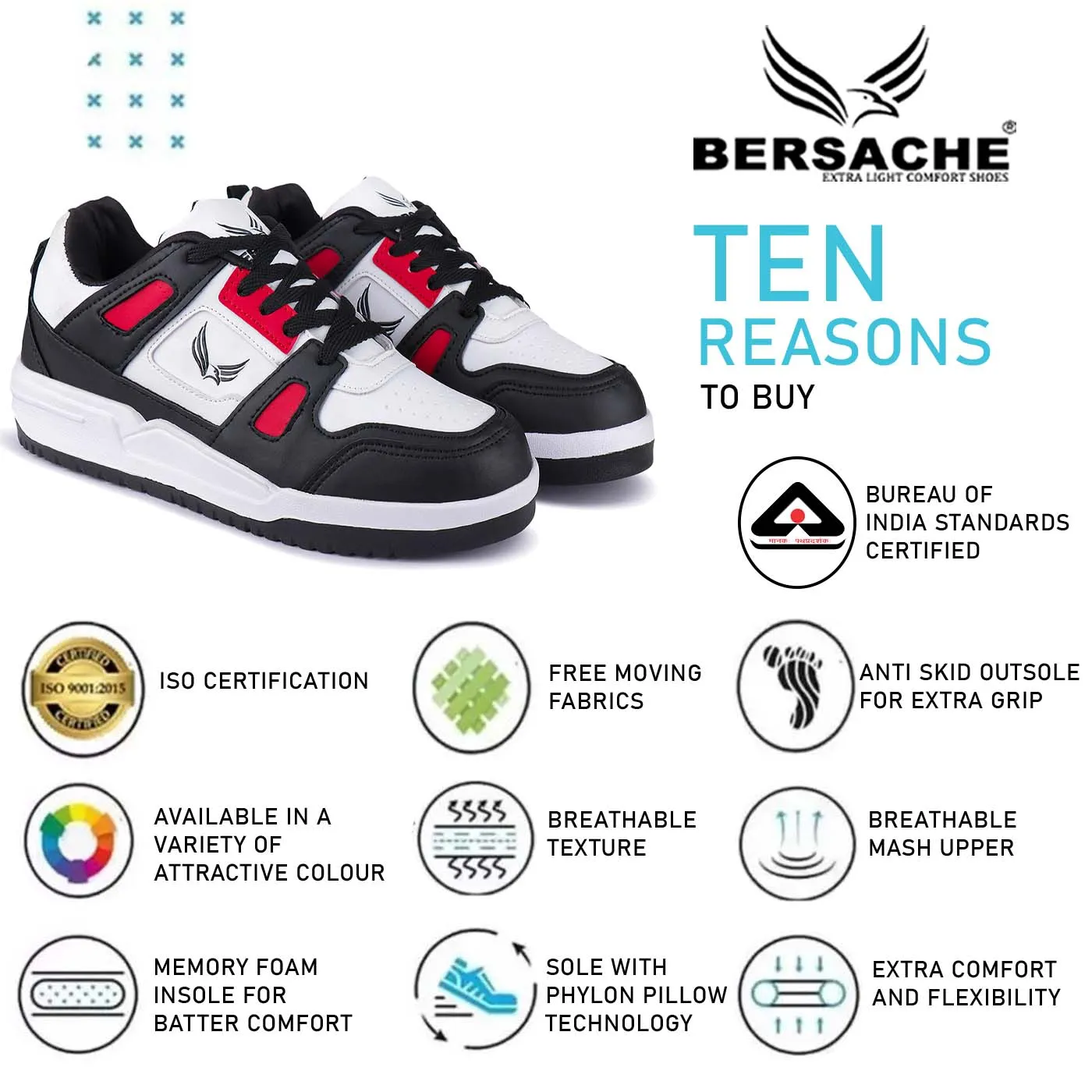 Bersache Premium Sports ,Gym, Trending Stylish Running Shoes For Men (9166-Red)