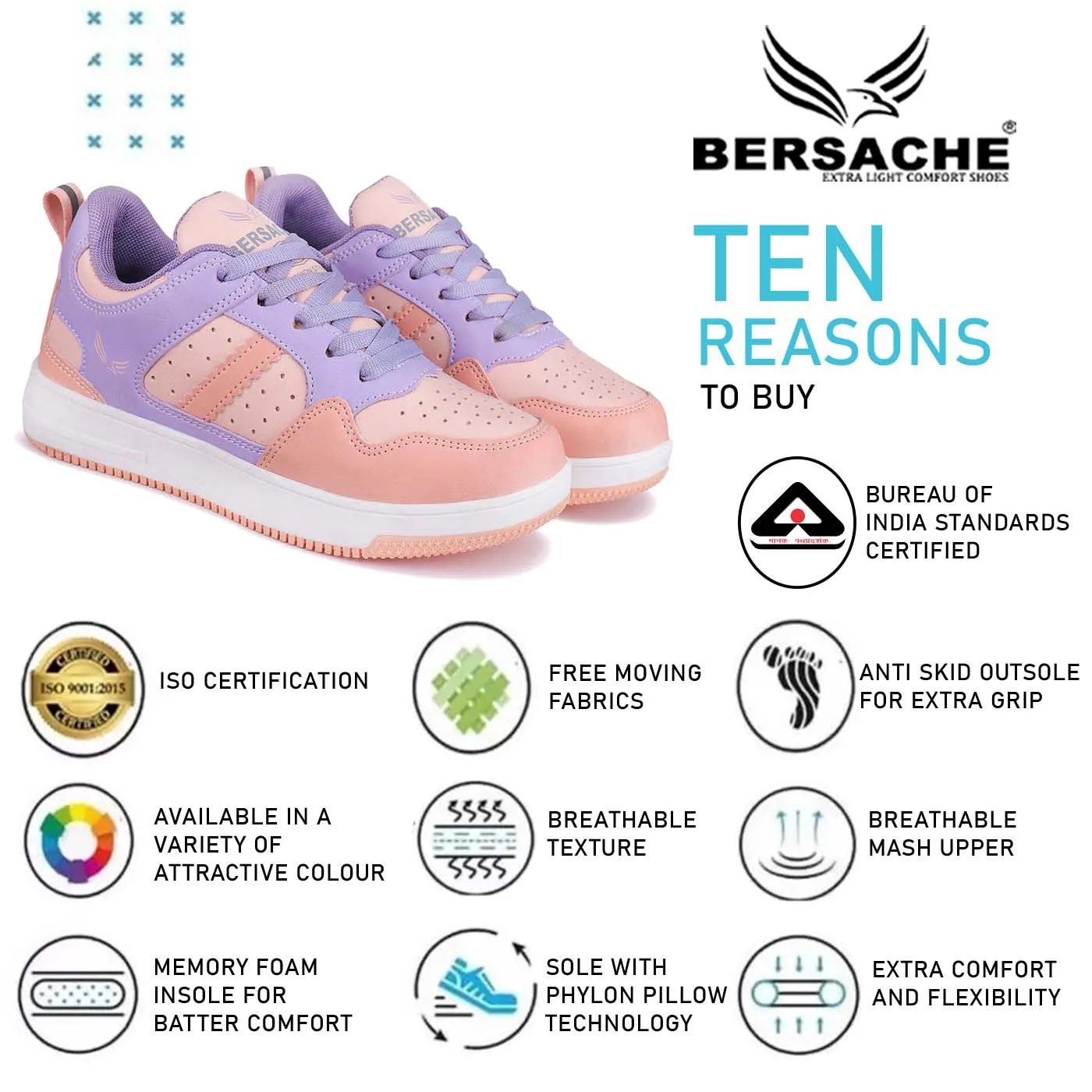 Bersache  Sneaker, Loafers ,Casual with Extra comfort Sneaker for Women (Blue-9135)
