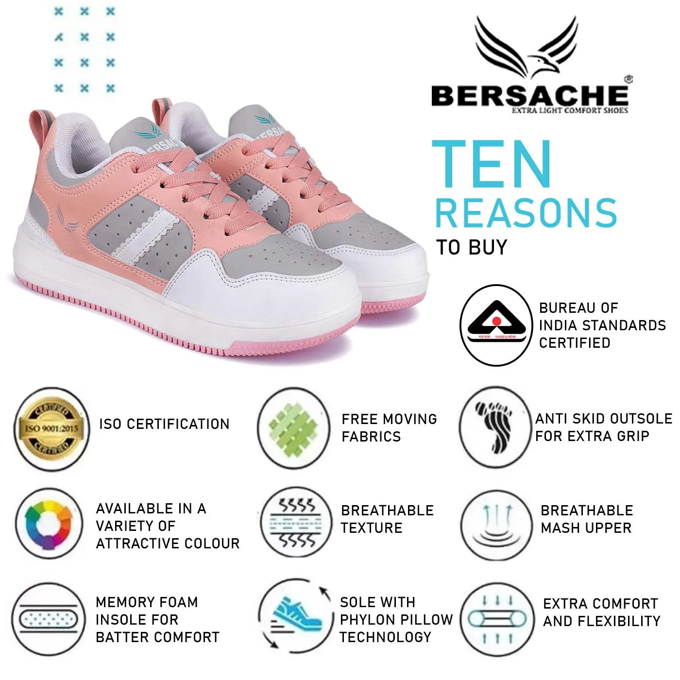 Bersache  Sneaker, Loafers ,Casual with Extra comfort Sneaker for Women (Grey-9136)