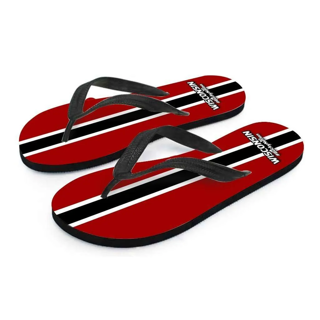 #BuckyNation Wisconsin Flip Flops