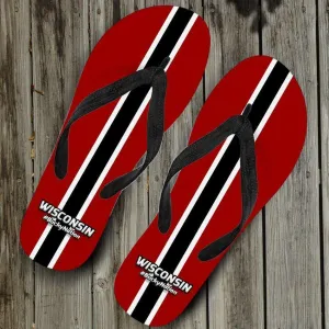#BuckyNation Wisconsin Flip Flops