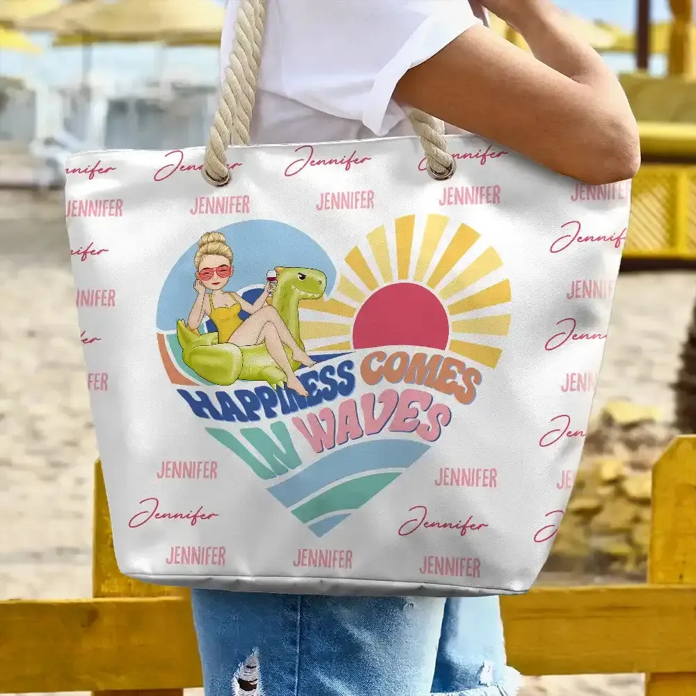 Comes In Waves - Personalized Beach Bag (AB)