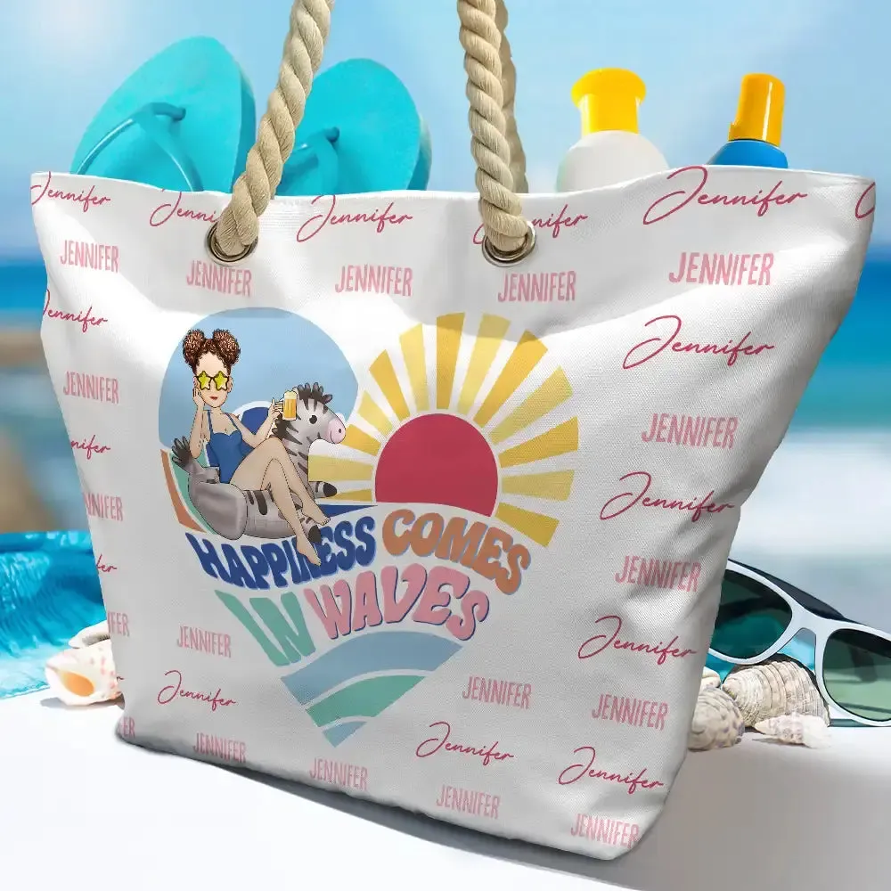Comes In Waves - Personalized Beach Bag (AB)