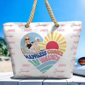 Comes In Waves - Personalized Beach Bag (AB)