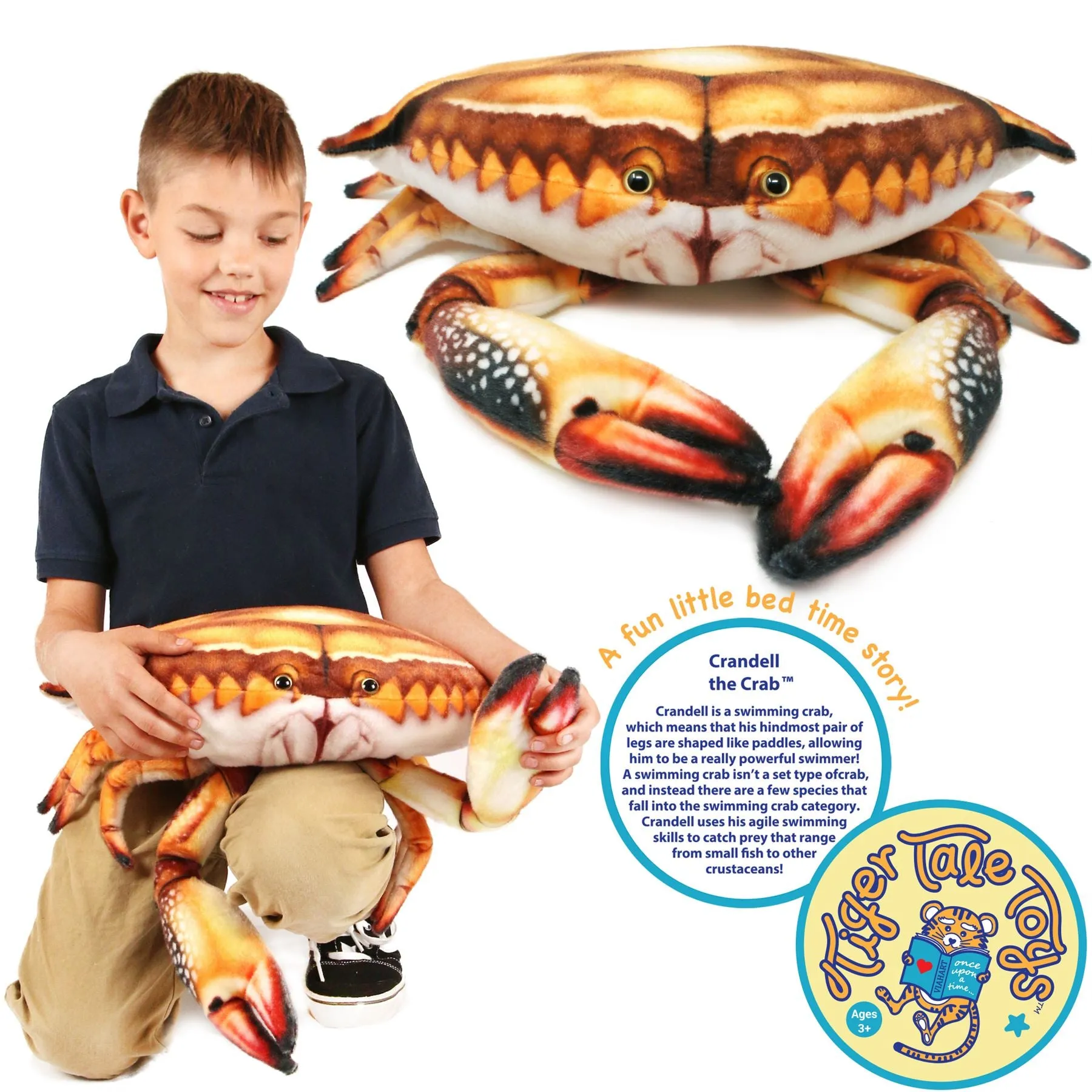 Crandell The Swimming Crab | 18 Inch Stuffed Animal Plush | By TigerHart Toys