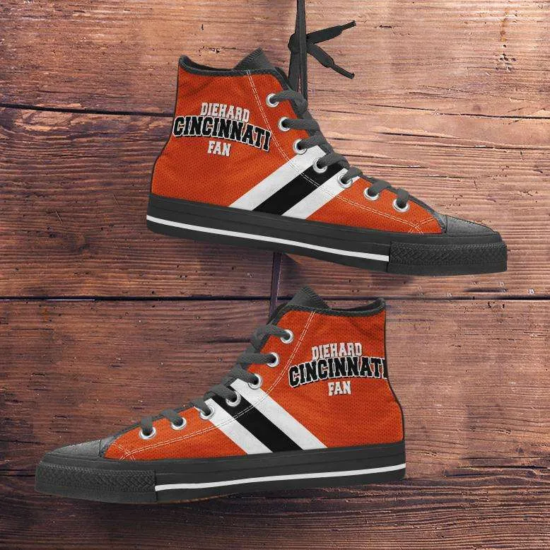 Diehard Cincinnati Fan Canvas Hightop Casual Shoes