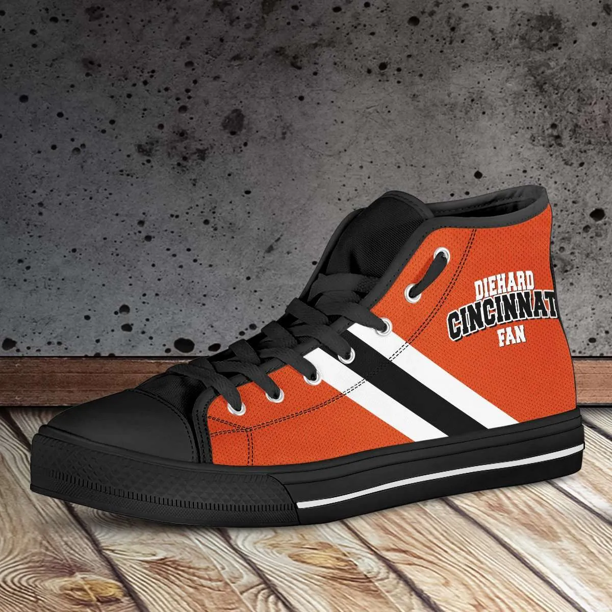 Diehard Cincinnati Fan Canvas Hightop Casual Shoes