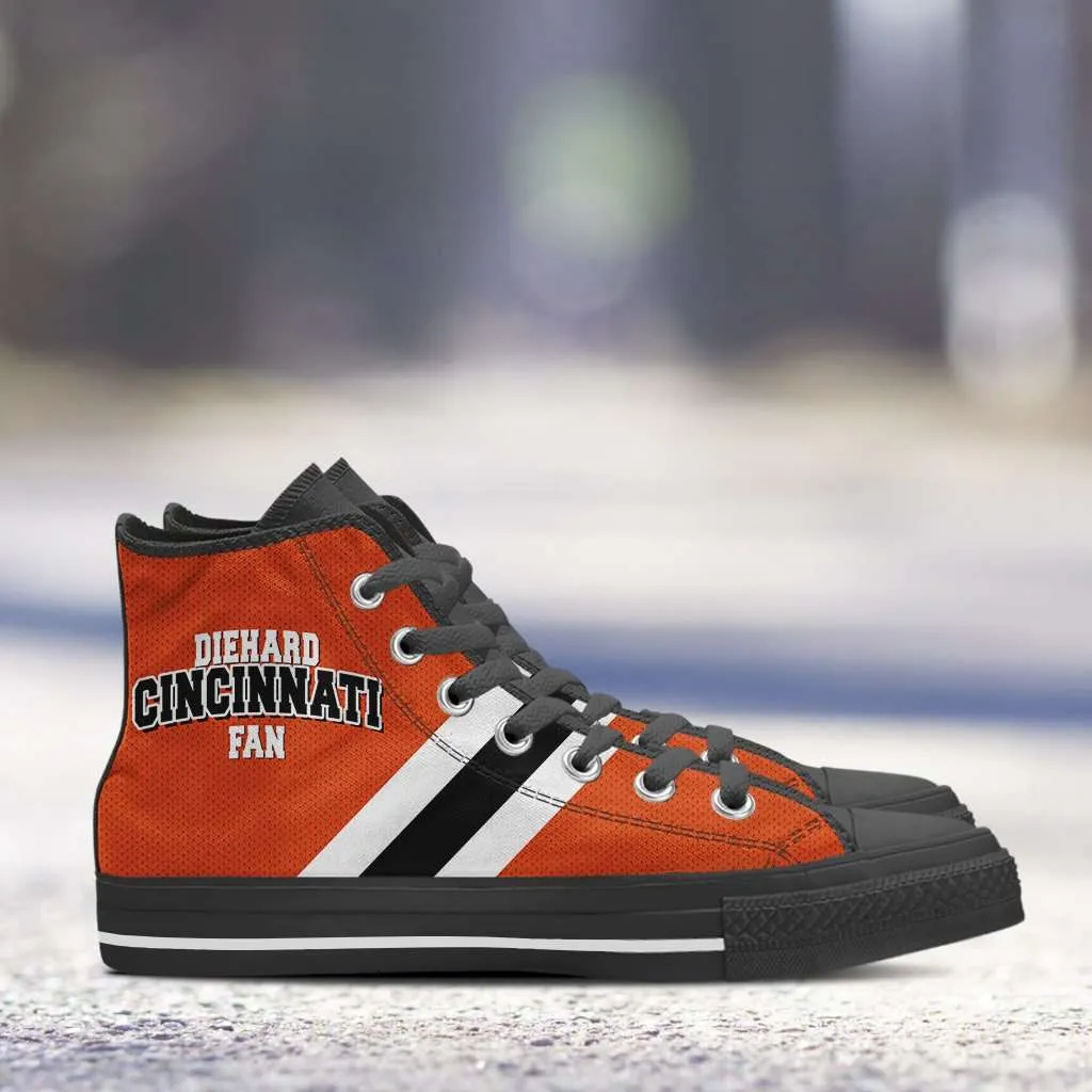 Diehard Cincinnati Fan Canvas Hightop Casual Shoes