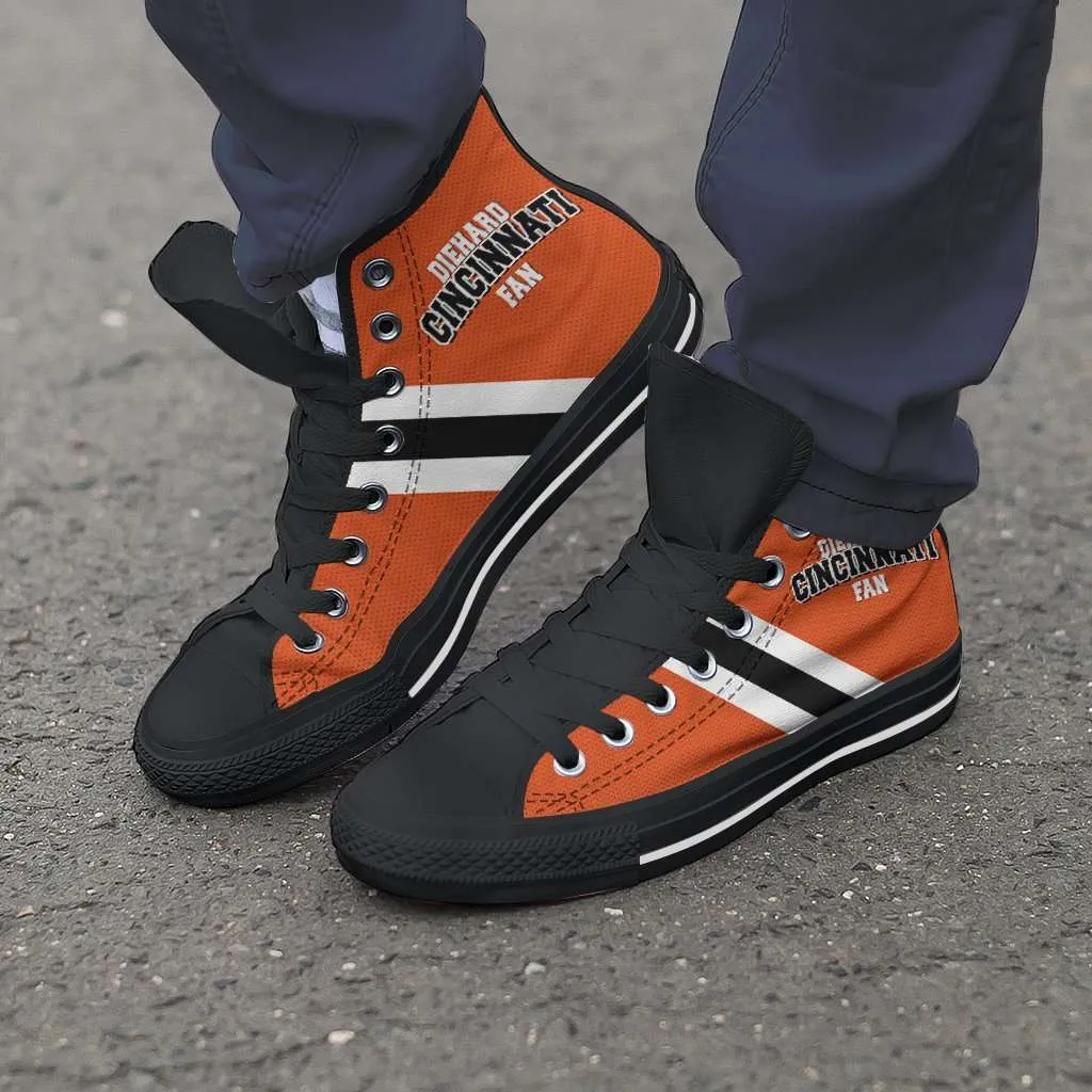 Diehard Cincinnati Fan Canvas Hightop Casual Shoes