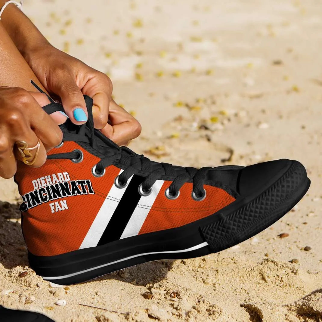 Diehard Cincinnati Fan Canvas Hightop Casual Shoes