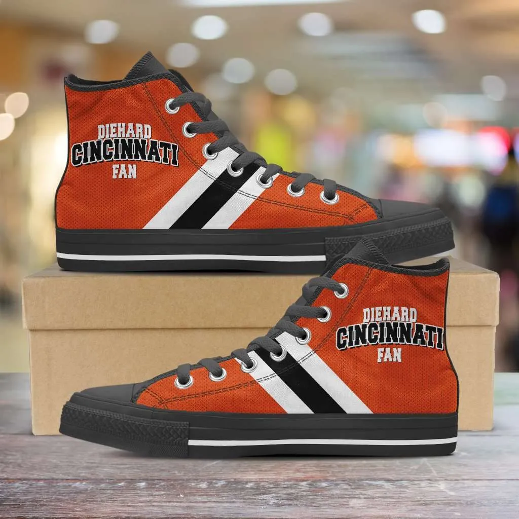 Diehard Cincinnati Fan Canvas Hightop Casual Shoes