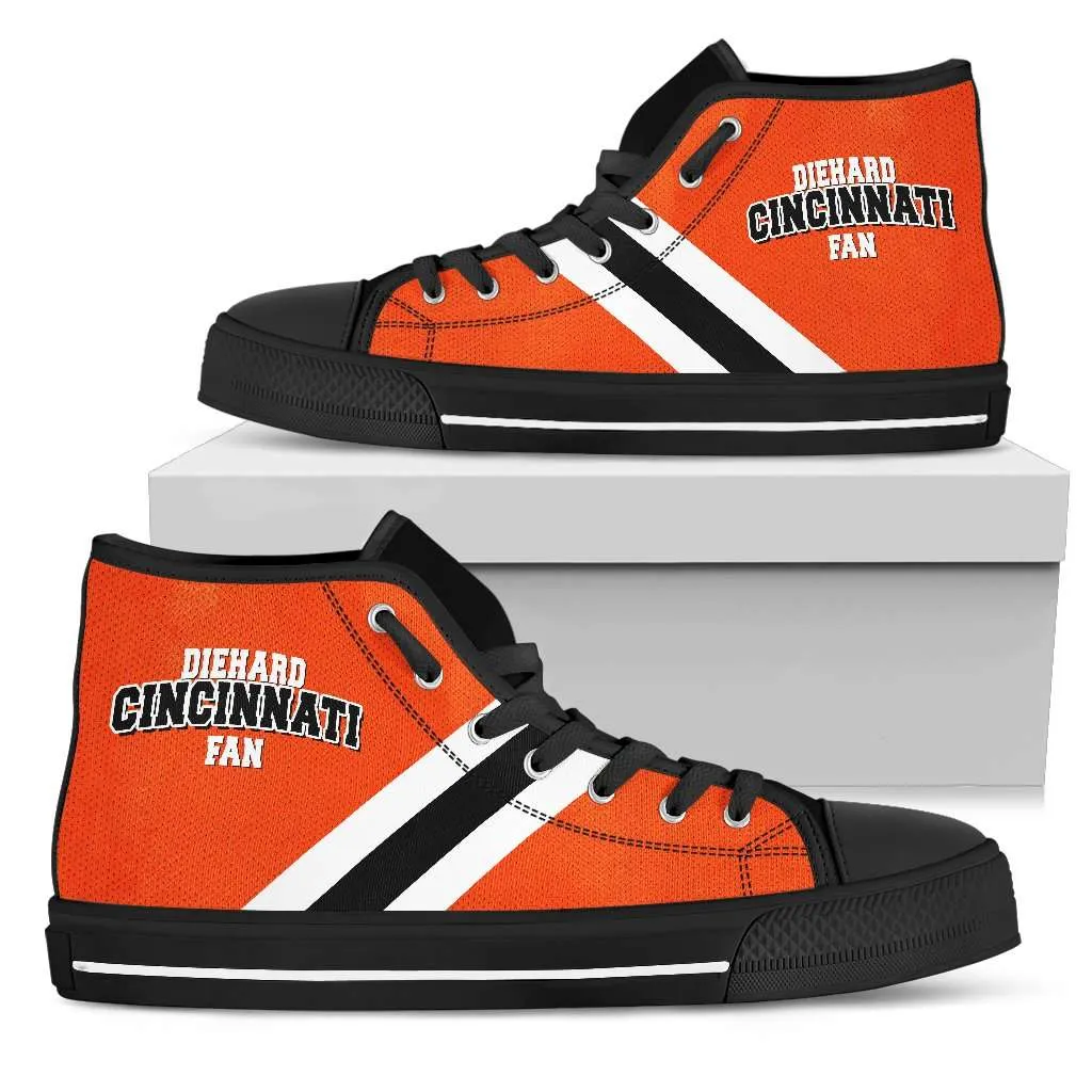 Diehard Cincinnati Fan Canvas Hightop Casual Shoes