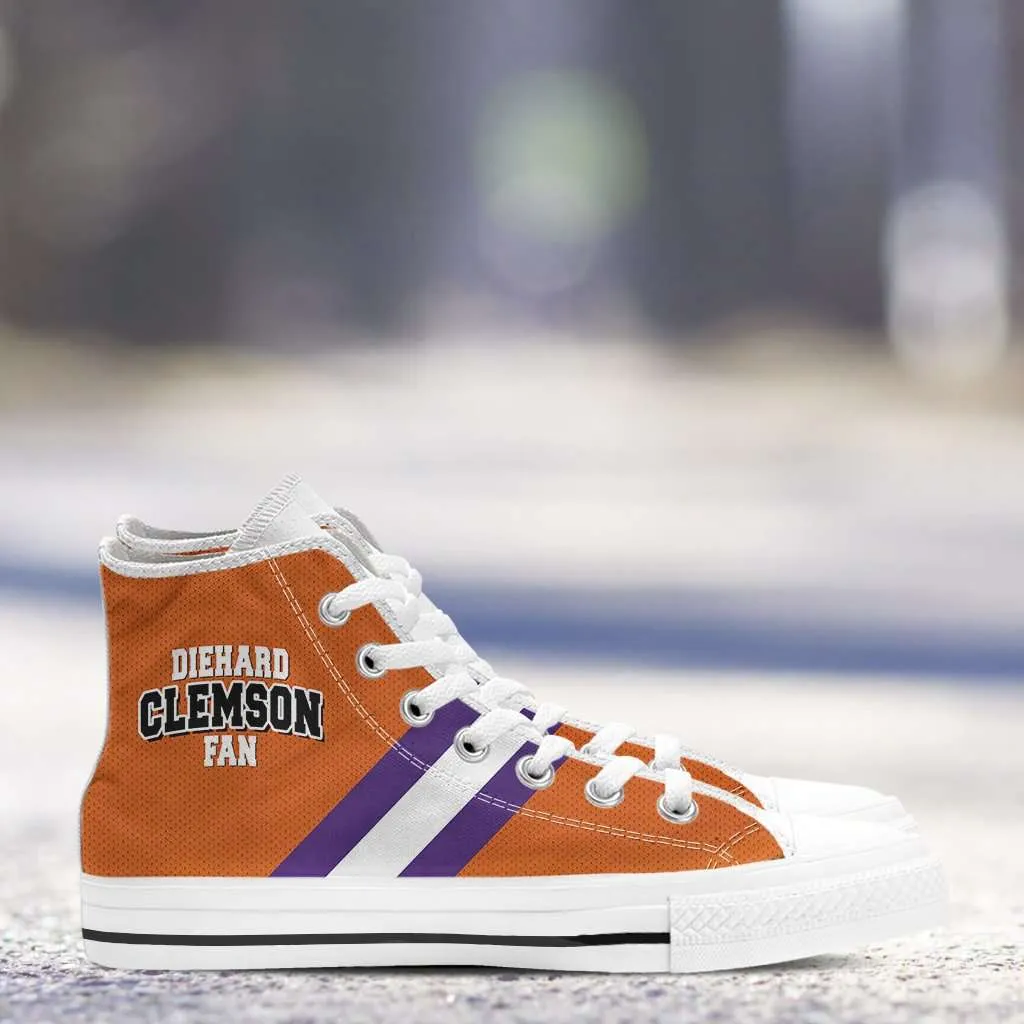 Diehard Clemson Fan Canvas High Top Shoes
