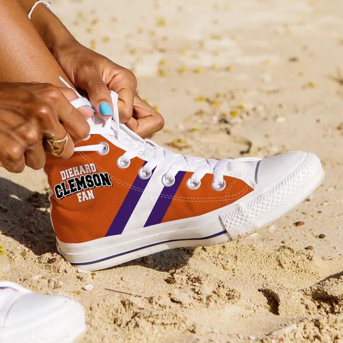 Diehard Clemson Fan Canvas High Top Shoes