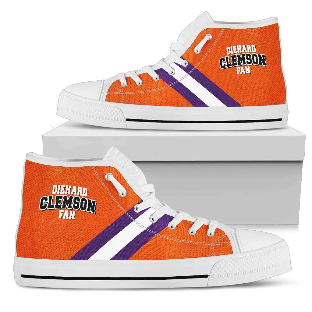 Diehard Clemson Fan Canvas High Top Shoes