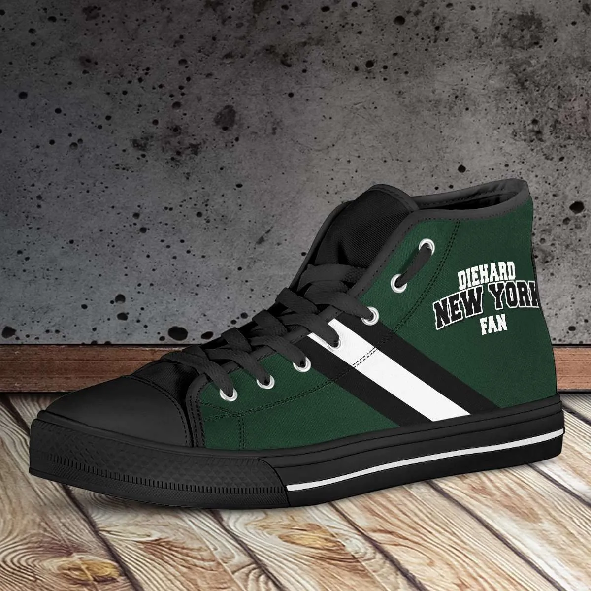 Diehard New York Jets Fan Canvas High Top Shoes
