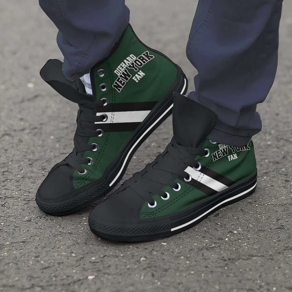 Diehard New York Jets Fan Canvas High Top Shoes