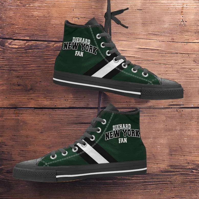 Diehard New York Jets Fan Canvas High Top Shoes