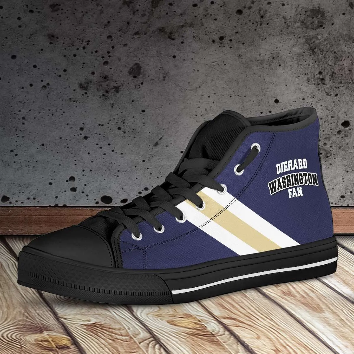 Diehard Washington Huskies Fan Canvas High Top Shoes - Purple