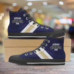 Diehard Washington Huskies Fan Canvas High Top Shoes - Purple