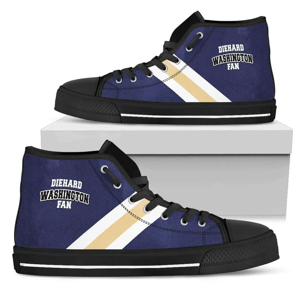 Diehard Washington Huskies Fan Canvas High Top Shoes - Purple