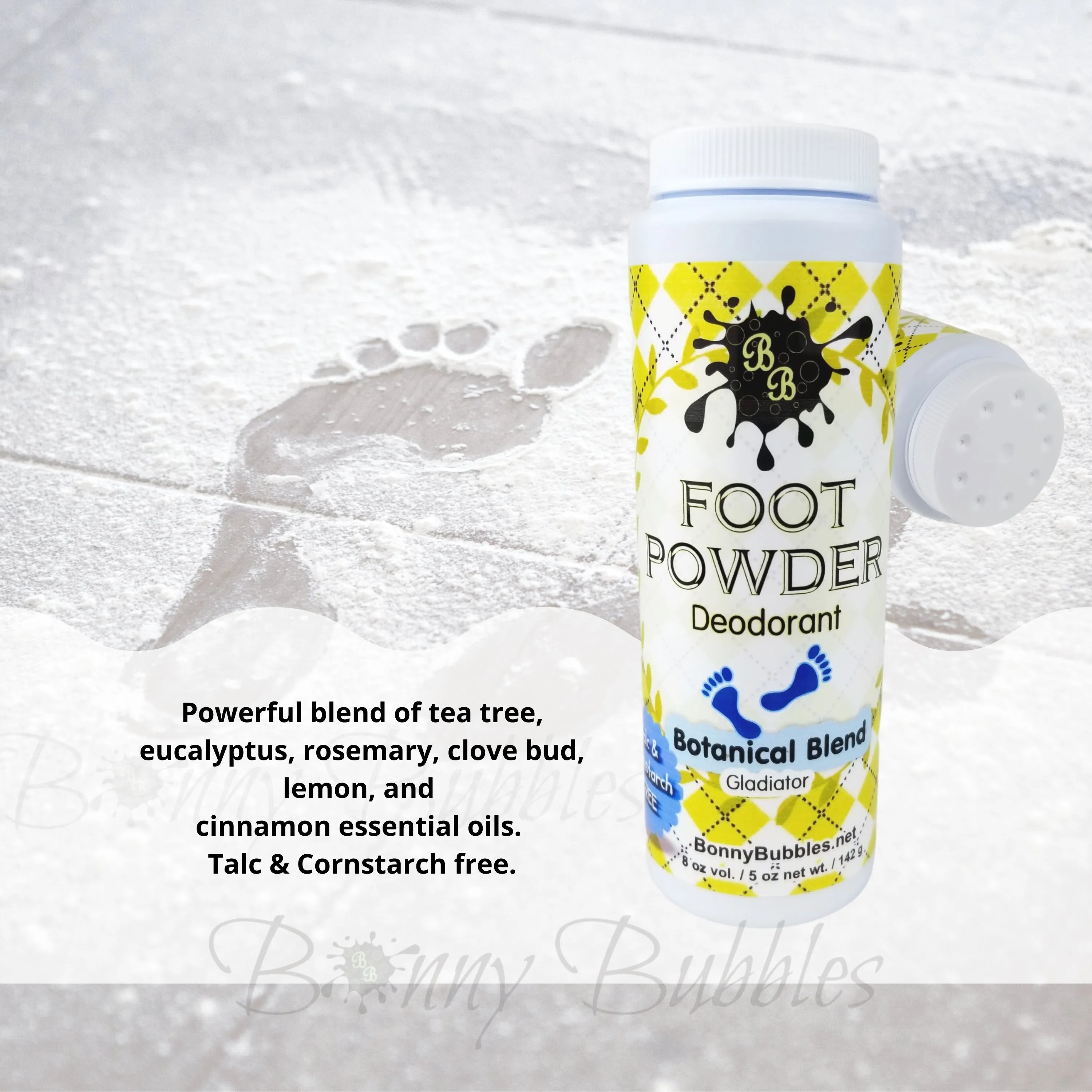 FOOT POWDER, Talc and Cornstarch Free - Natural Botanical Blend