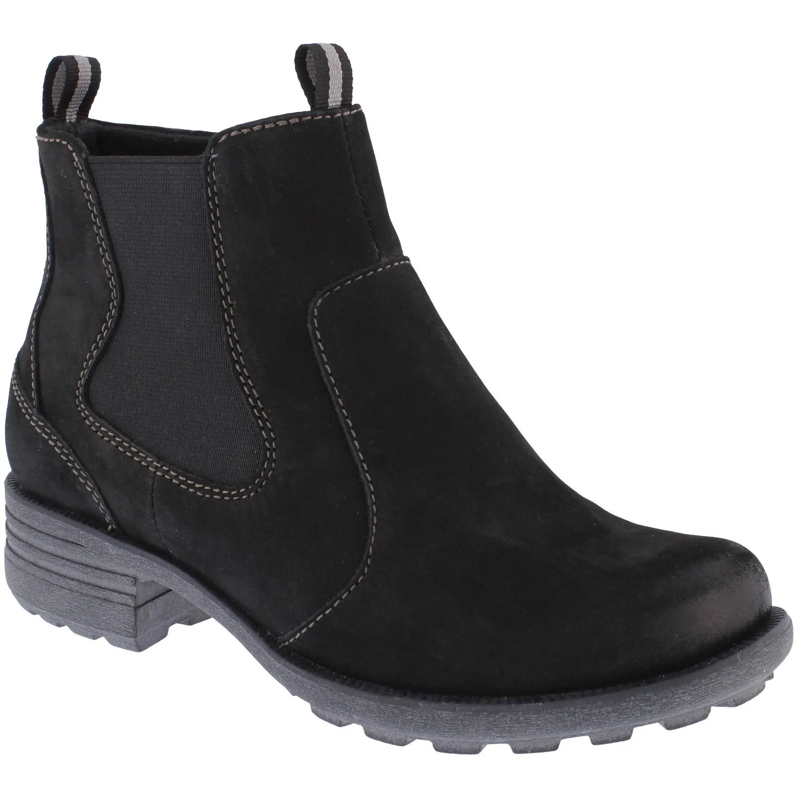 Free Spirit 40814 Ascot Ladies Black Leather Arch Support Side Zip Ankle Boots