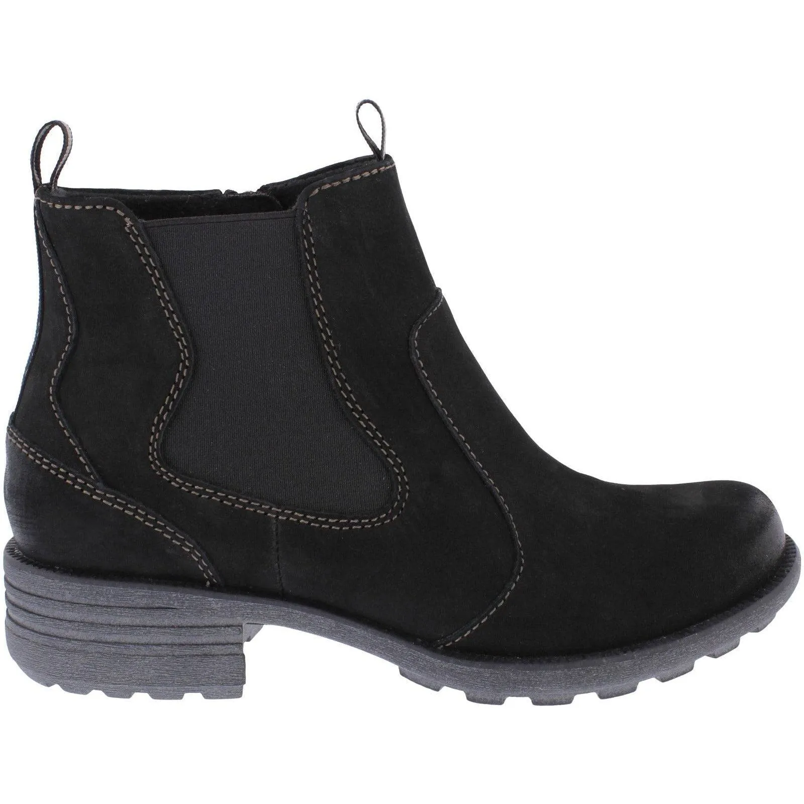 Free Spirit 40814 Ascot Ladies Black Leather Arch Support Side Zip Ankle Boots