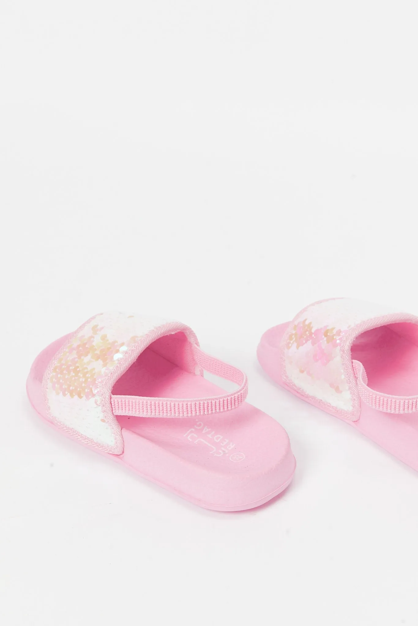 Girls Pink Sequin Detailed Slide