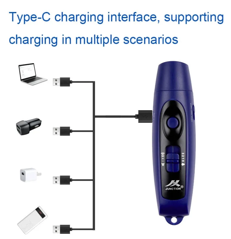 JUNCTION USB Charging High Decibel Traffic Command Outdoor Training Whistle with Lighting Function(Yellow)