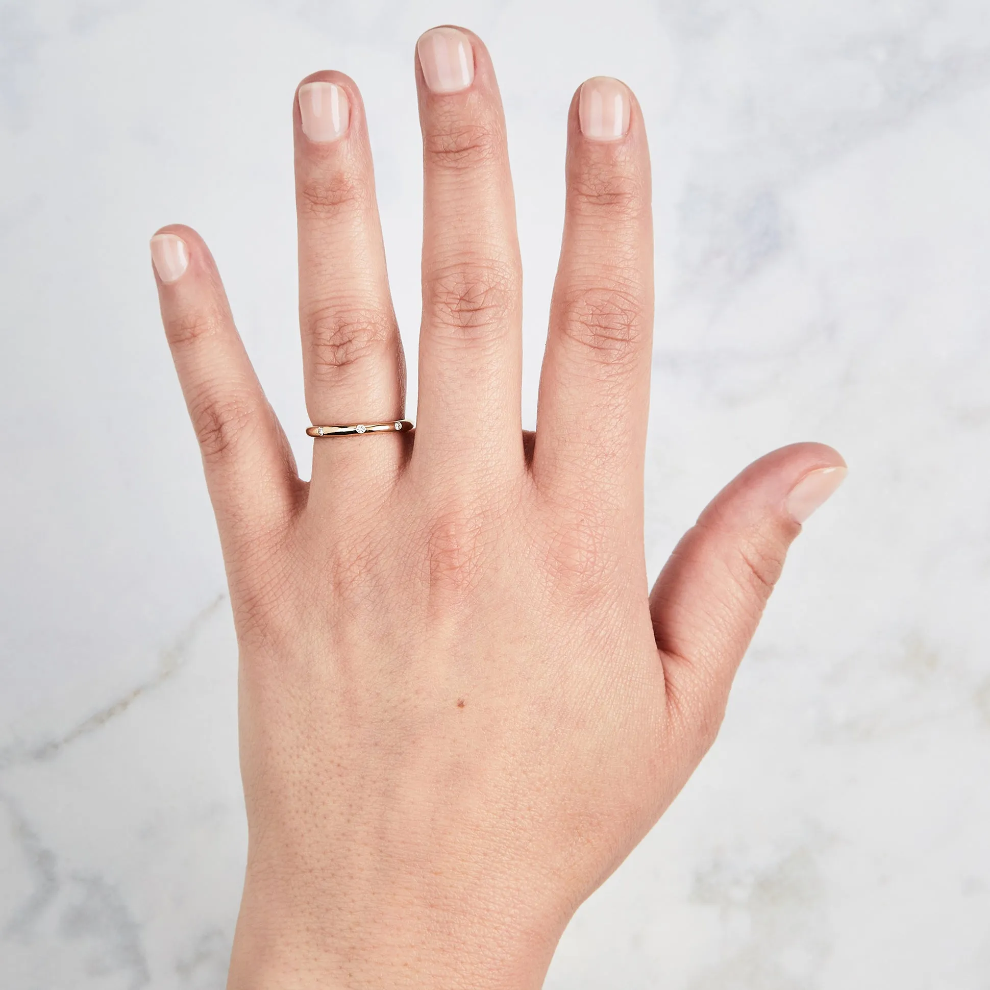 Lassen Half Round Diamond Band
