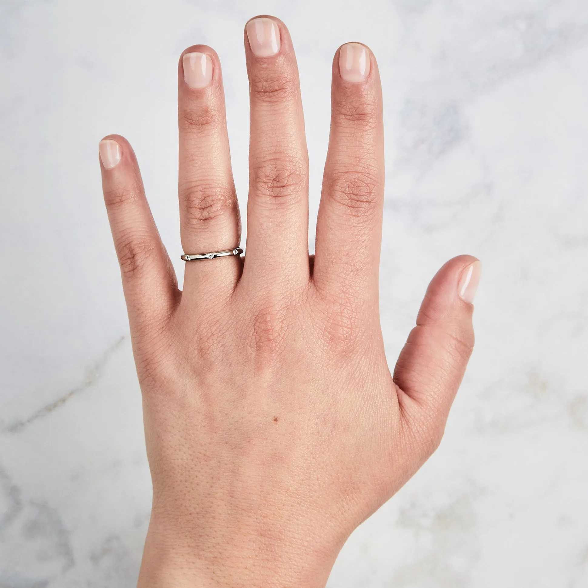 Lassen Half Round Diamond Band