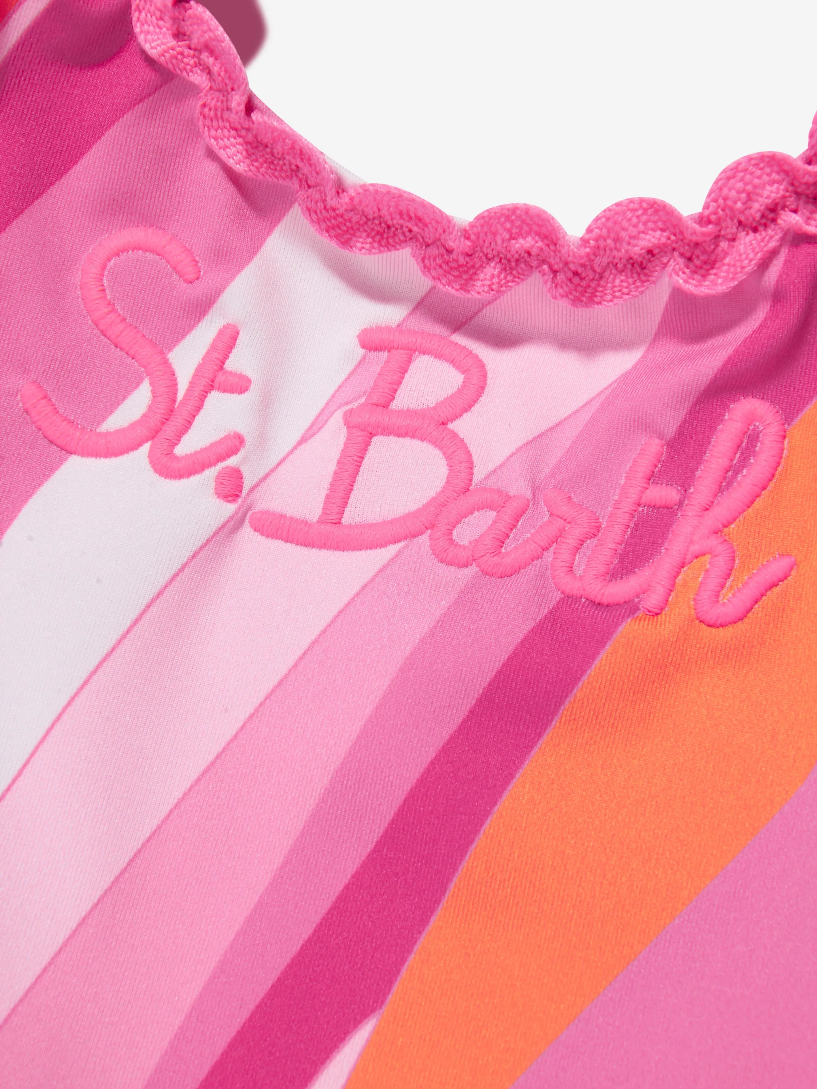 MC2 Saint Barth Girls Shape Wave Swimsuit in Pink
