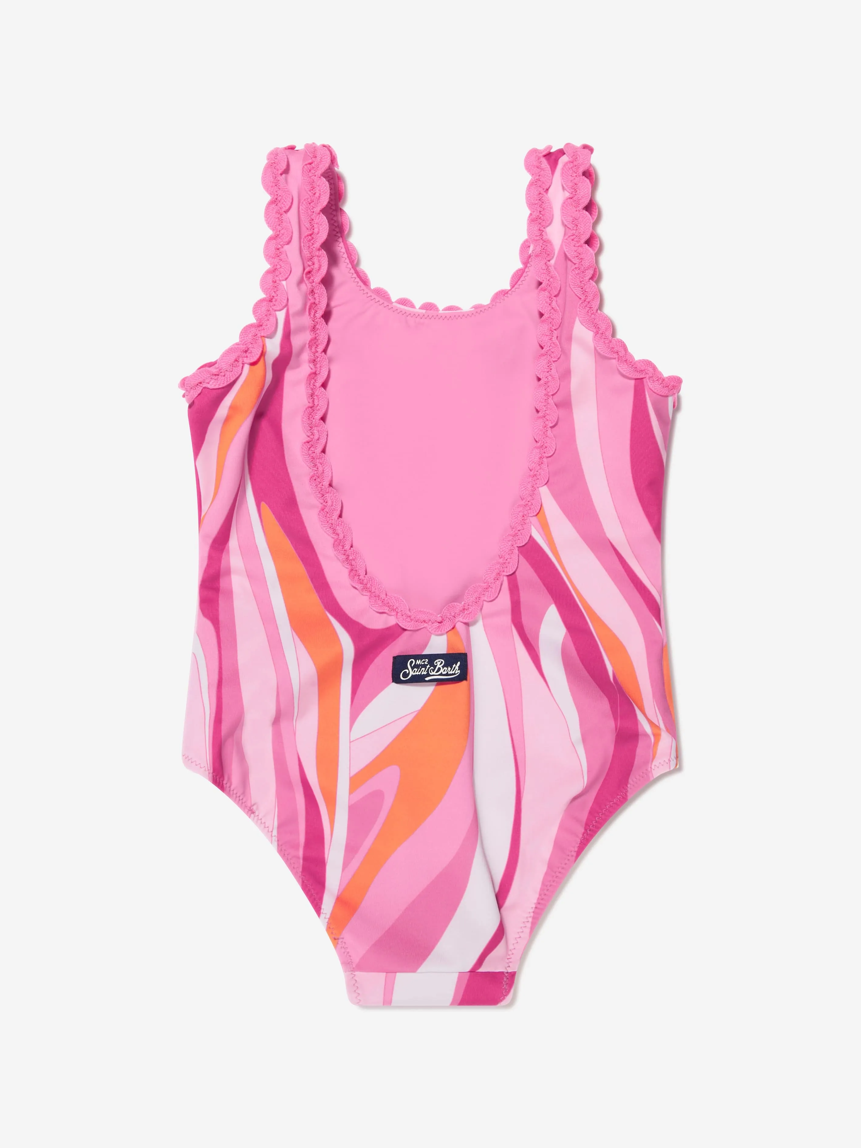 MC2 Saint Barth Girls Shape Wave Swimsuit in Pink