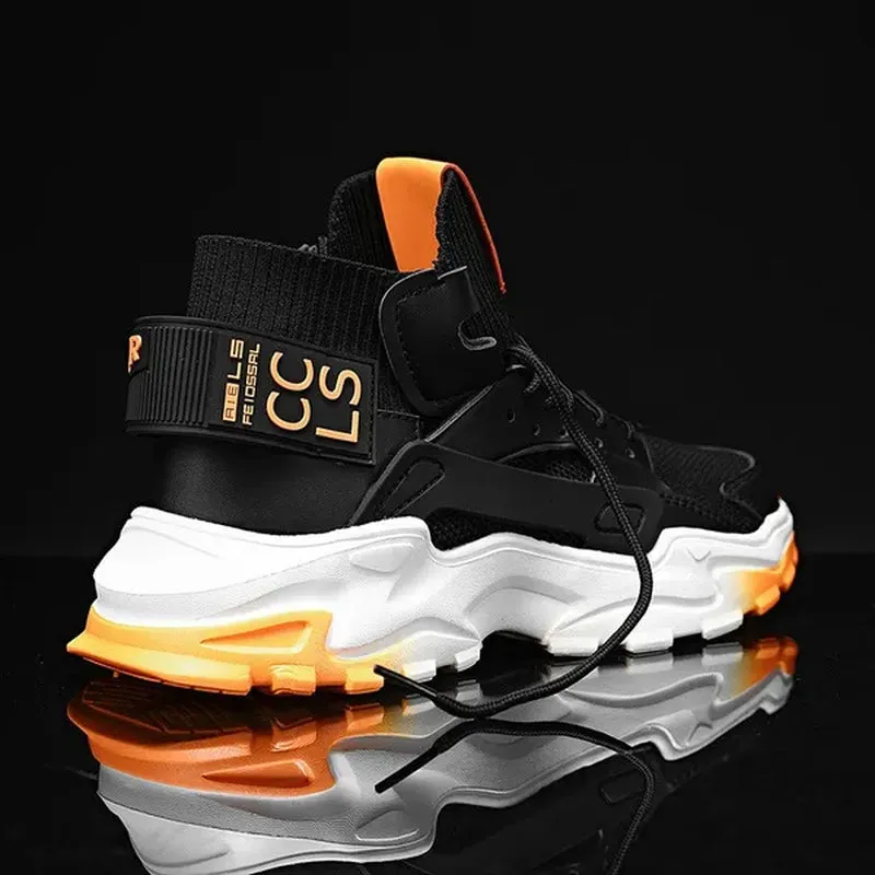 Men'S Fashion High Top Street Sneakers Breathable Sports Shoes Casual Shoes