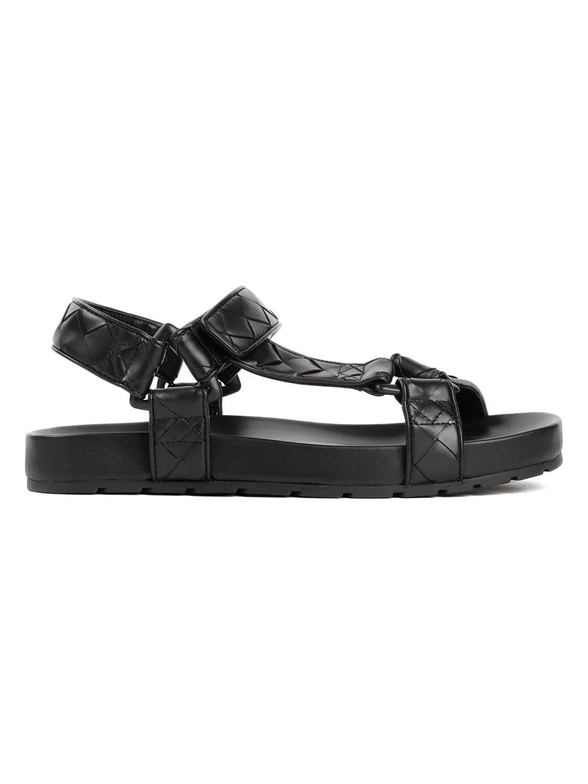 Men's Trip Leather Sandals in Black | Size 45 | 775305V3HB0 Color 1000