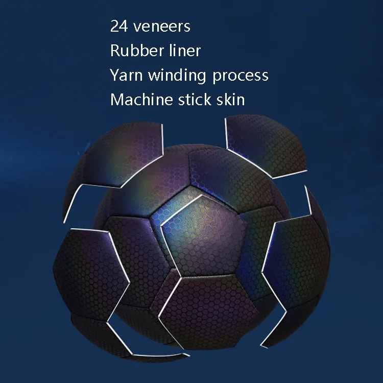 MILACHIC Night Light Football PU Opera Sewed School Training Football(No.4 Reflective Water Drops 5058)