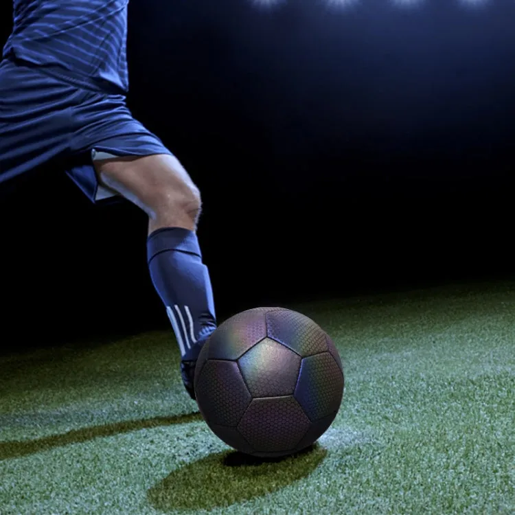 MILACHIC Night Light Football PU Opera Sewed School Training Football(No.4 Reflective Water Drops 5058)