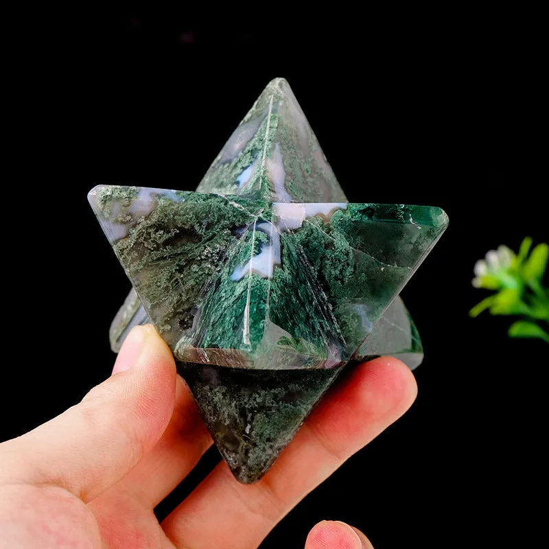 Natural Aquatic Agate Melkaba Ornaments
