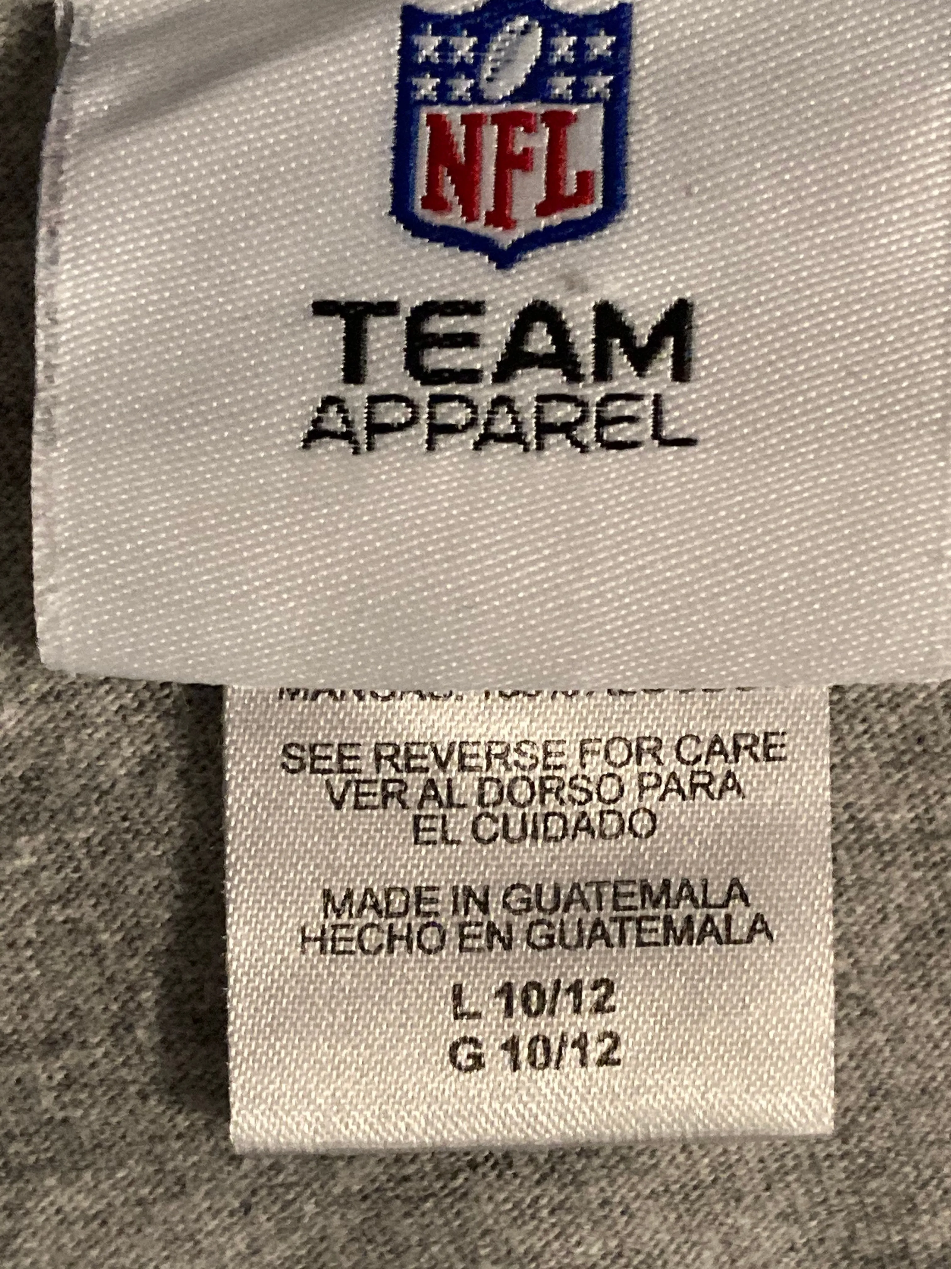 NFL "NY GIANTS FOOTBALL" Graphic Print Kids Youth Unisex L Large Lrg Gray Long Sleeve T-Shirt Tee Shirt