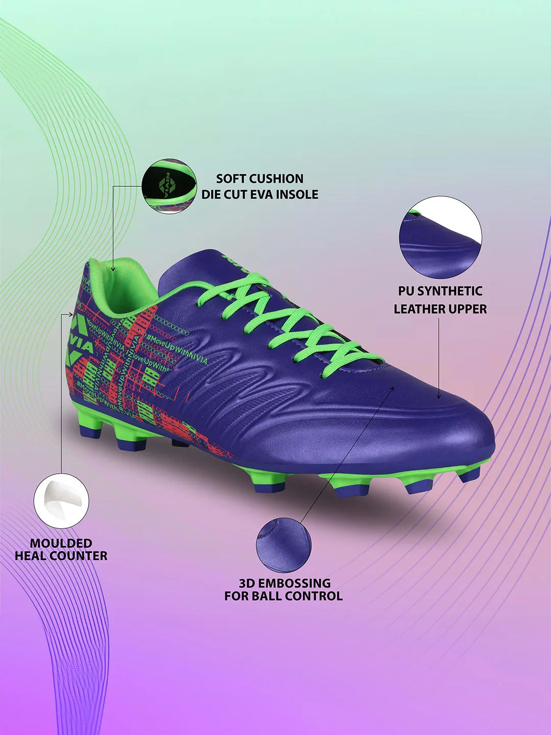 Nivia Purple Football Shoes For Men
